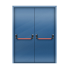 Противопожарная дверь со скрытыми петлями EI 60 глухая с антипаникой цвет RAL 5005