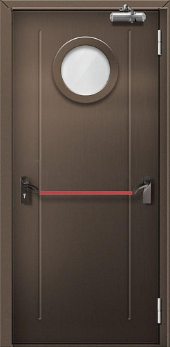 Противопожарная дверь дымогазонепроницаемая с антипаникой и иллюминатором EIS-30 ДП-248