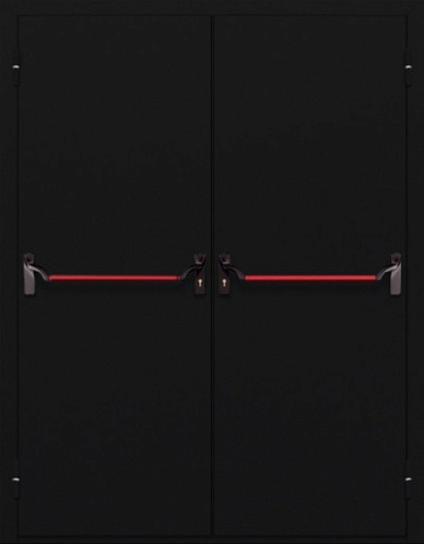 Дверь с порошковым напылением огнестойкая EI-15 двупольная с антипаникой