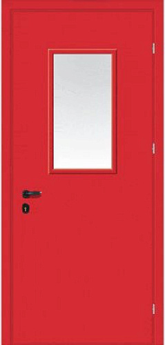 Дверь с уплотнителем от холодного дыма противопожарная EI30 со стеклом