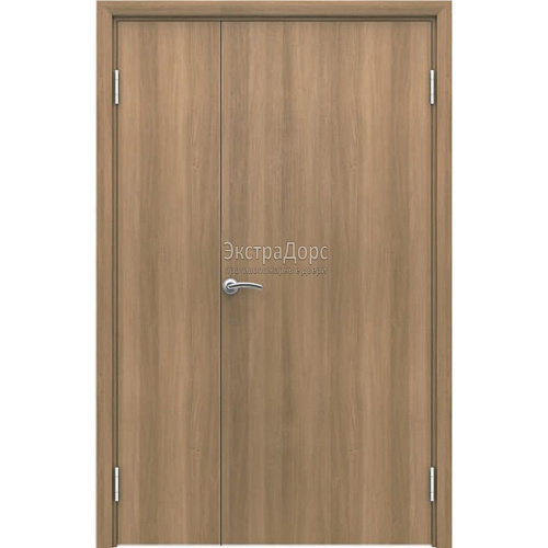 Противопожарная дверь EI 30 полуторная с выпадающим порогом и МДФ